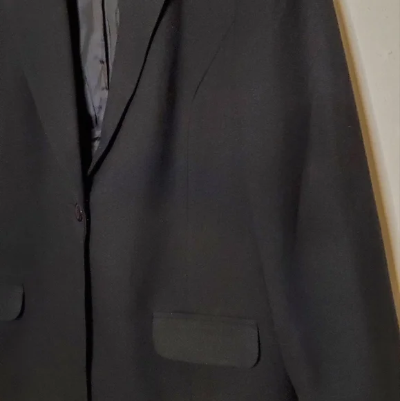Black Boxy 80s Textured Vintage Blazer with Front Set In Pockets - Picture 10 of 11